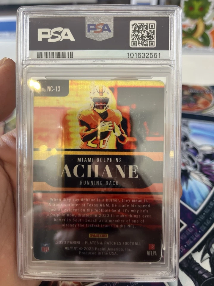 De'von Achane 2023 Plates And Patches Nuclear Plate RC Case Hit PSA grade 6 - Image 3 of 3