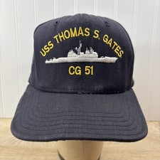 USS Thomas S. Gates CG 51 NAVY Snapback Hat Preowned Cap MADE in USA BANCROFT