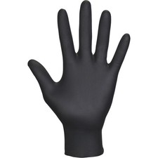 SAS Raven 7 Mil Nitrile Powder-Free Disposable Gloves, 50 Pairs, Black, Large,