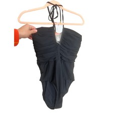 NEW 154 PQ PILYQ SWIM JOSIE HALTER ONE PIECE SWIMSUIT BLACK SZ L Summer Chic