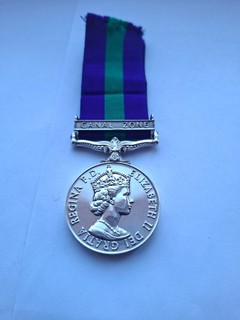 GENERAL SERVICE MEDAL WITH CANAL ZONE CLASP F E SUTTON ROYAL AIR FORCE