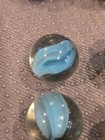 Nine Large Marbles Ribbon Blue White Galaxy — photo 3