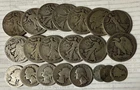 Walking Liberty 90% Silver Half Dollars Wash 25c Merc 10c 21 Coin Lot $8.05 Face