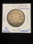 1906 Canada 50 Cents Silver Circulated “1125029” Canadian Half Dollar 50C