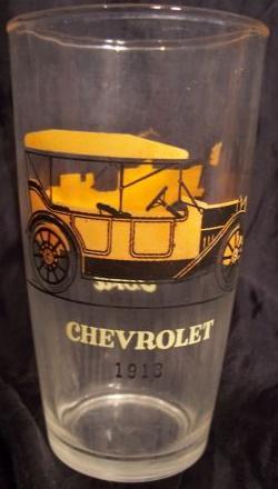 VINTAGE 1908 FORD & 1913 CHEVROLET DRINKING GLASS sm63 - Picture 1 of 1