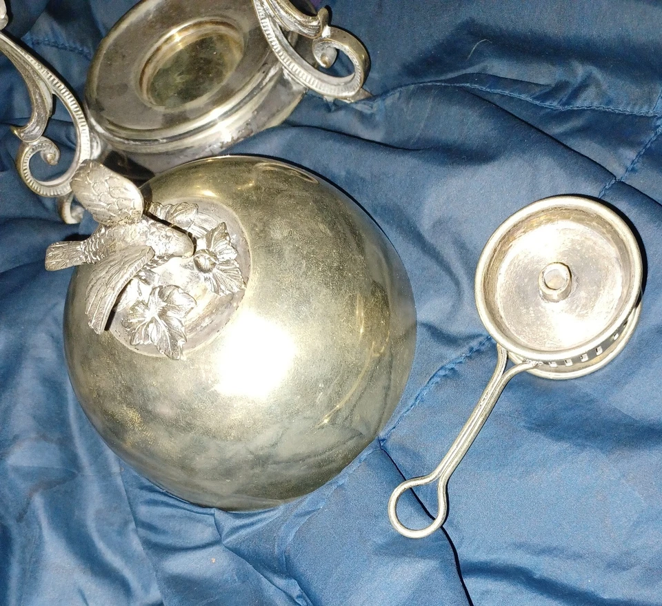 Очень декоративный викторианский посеребренный яйцо пёсик или котелок - Изображение 3 из 4