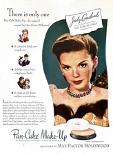 1945 JUDY GARLAND Genuine Vintage Print Ad Max Factor Make-Up Makeup