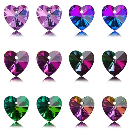 Multi Shape Crystal Charms - AB Color Glass Beads Jewelry Making Pendants 20Pcs - Picture 15 of 65