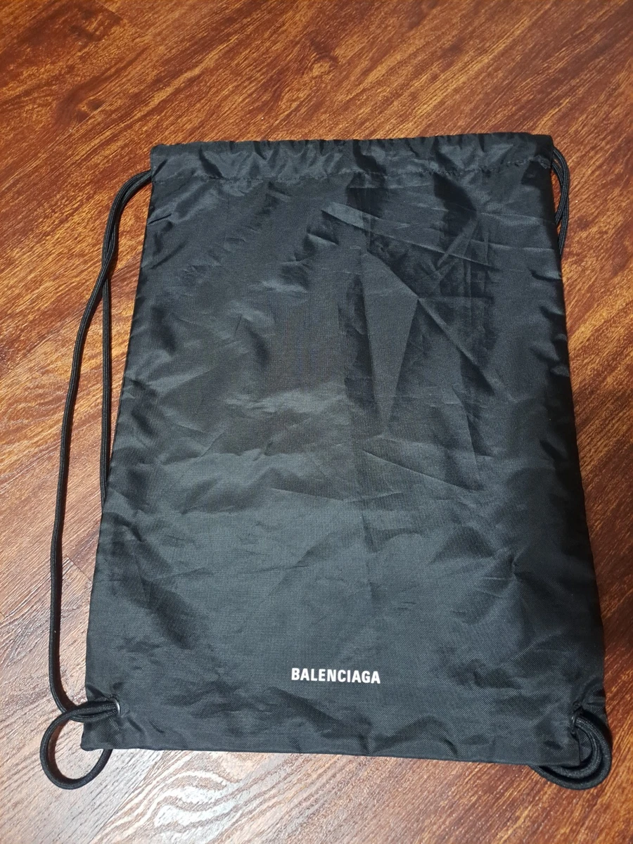 Balenciaga Black Dust Bag Drawstring Backpack