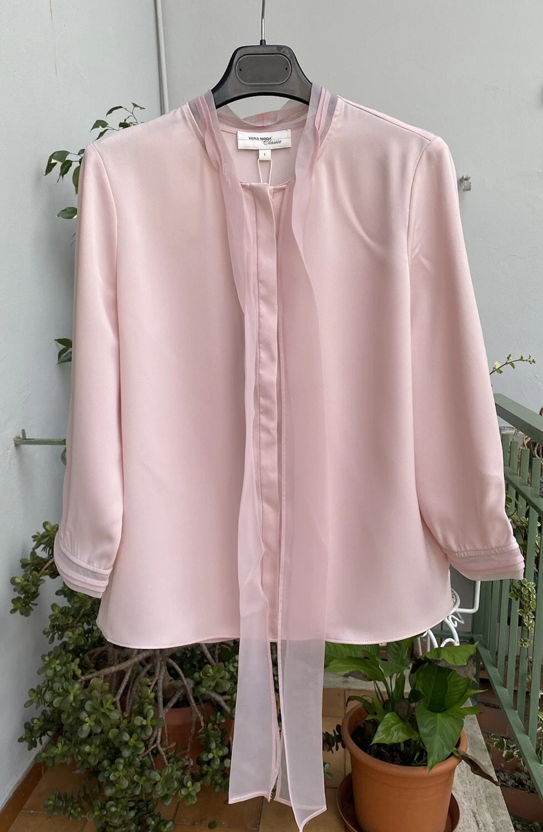VERO MODA Vmalva Maglietta Con Nastro Adesivo Wvn Ga - Camicia Donna Leggera Con Dettagli A Nastro, Casual Chic