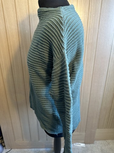 Ladies striped/ribbed Green JIGSAW long sleeve jumper SMALL - Picture 4 of 9