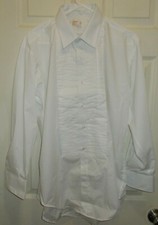 Formal Men's Military or Dress Wing Tip Pleated Front Tux Shirt assorted Sizes
