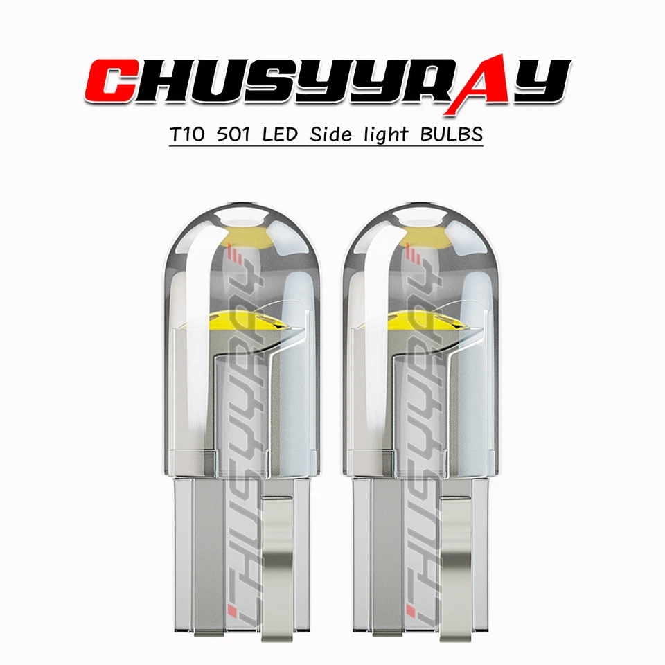 2x T10 501 LED Side Light Bulbs W5W SMD 6000K Super Bright White Upgrade Bulbs