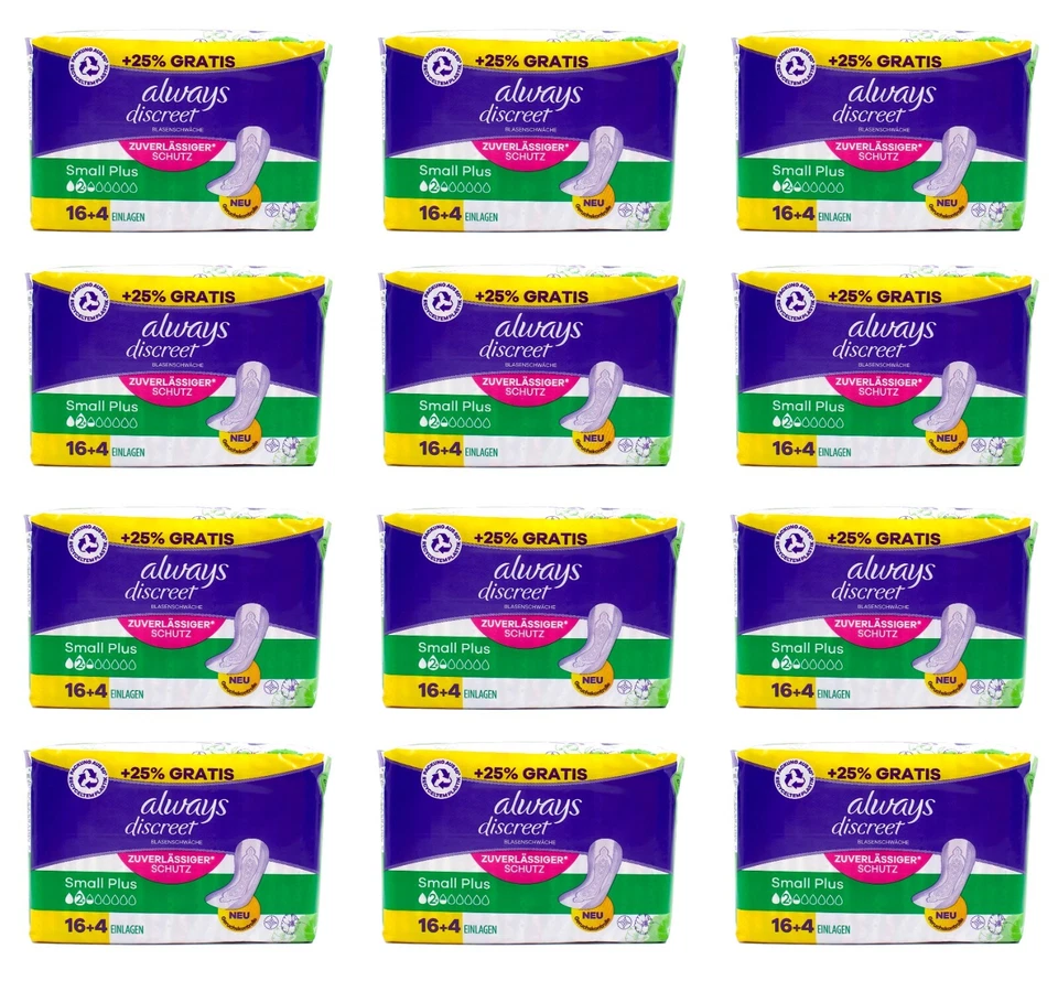 Always discreet small plus Damenbinden , 12x20 Einlagen EAN8001841934303