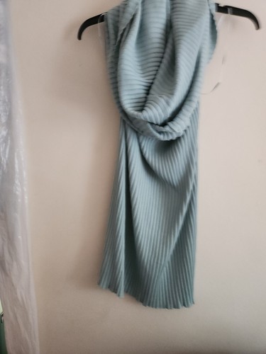 ZarA Rib Dress Cowl Neck Rib Dress Only Blue gray/green Mint Sz S BNWT - Picture 4 of 11