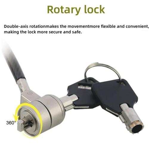 PC Laptop Cable Lock & Security Cable for 6x2.5mm Hole Laptop Anti-Theft Chain - Bild 5 von 8