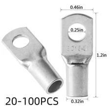 100Pcs Copper Lug Ring Terminals Cable Electrical Wire Crimp Connectors SC16-6