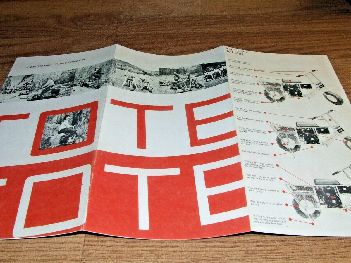 Vintage Tote Gote Sales Brochure Reproduction – 16.5" X 10.5" Glossy 2-Sided