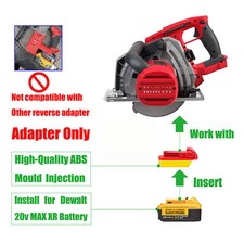 1 fits DeWalt 20V XR Li-Ion Battery To for Milwaukee M18/XC Adapter-Adapter Only