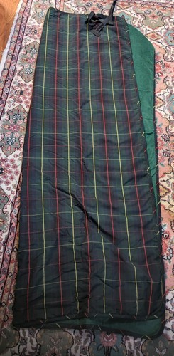 Vtg L.L. BEAN Weekender OUTDOOR BLANKET Camping Green Plaid 68” X 50” EUC - Picture 3 of 8