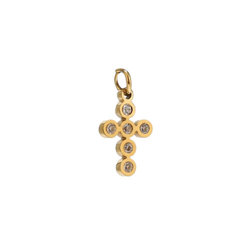 10 Stck. Edelstahl Mini Kreuz Charms Kristalle Kreuz zum Selbermachen Ohrringe Herstellung - Bild 6 von 7