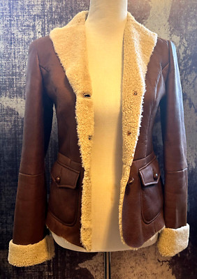 Weekend Max Mara shearling leather  jacket  size US 6
