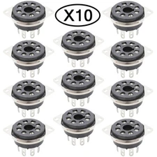 10Pcs 8Pin Octal Bakelite Tube Socket for KT88 EL34 6550 Bottom Chassis Mount US