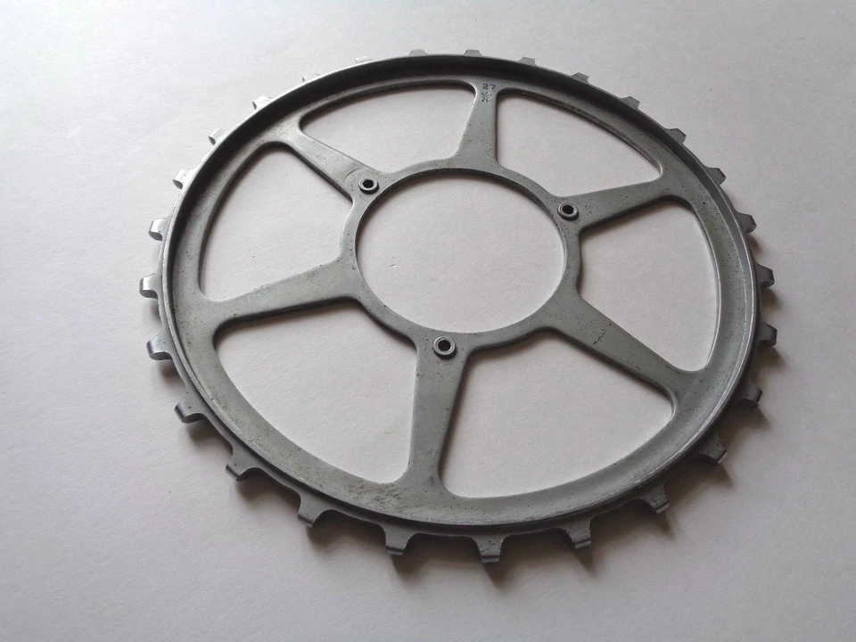 Rare NOS Vintage 1950s Williams 27T inch pitch/skip tooth track/pista chainring - Image 4 of 4