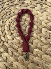 boho macrame wristlet Handmade Spiral Keychain