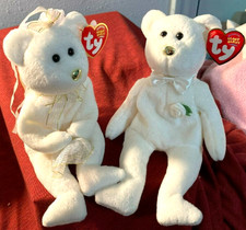 TY 2003 HIS HER WHITE BRIDE GROOM BEARS TY STORE EXCLUSIVE -MWMT-BRAND NEW