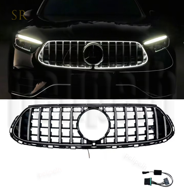 W/LED Front Bumper luminous Grille Fit For 2023-2026 Mercedes-Benz