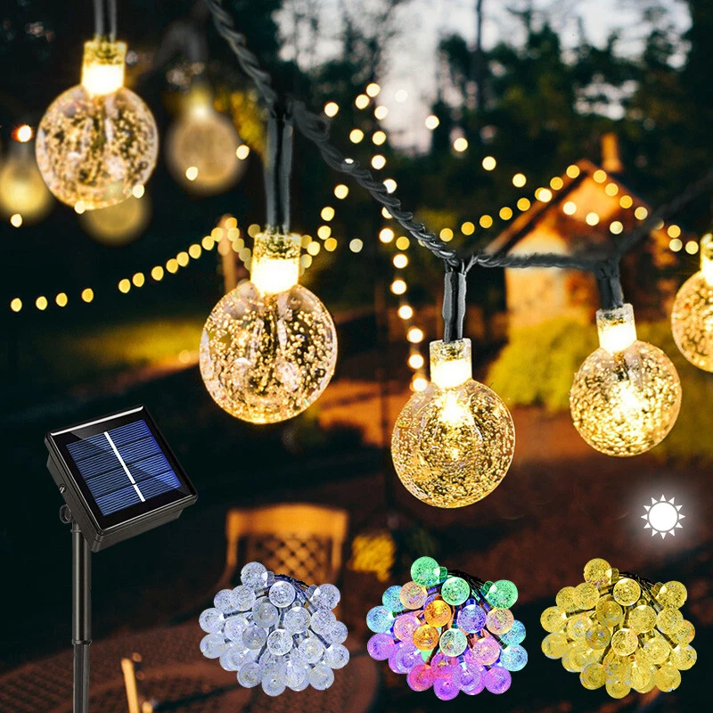 20 30 50 100LED Solar Fairy Light String Outdoor Party Garden