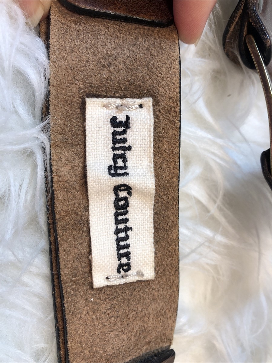 Vintage 1990s Y2K JUICY COUTURE Hippy Distressed Leather