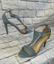 Allegra K Women  s Blue Heel Shoe Size 7 Open Tor Sandal
