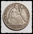 1854-O  SEATED LIBERTY HALF DOLLAR  Better Date  Original Sharp F+  #1C95