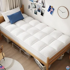 Twin XL Mattress Topper for College Dorm, Plush Soft Pillowtop, Deep Pocket