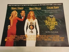 DEATH BECOMES HER Movie Cinema Mini Quad Poster 1992 Bruce Willis
