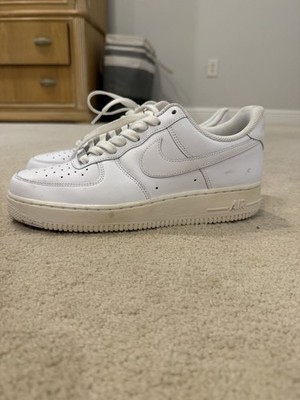 Nike Air Force 1 White Low Top Leather Athletic Sneaker for Men