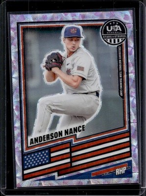 Anderson Nance 2026 Panini Stars & Stripes Prizm USA #88 Cherry Blossom /20