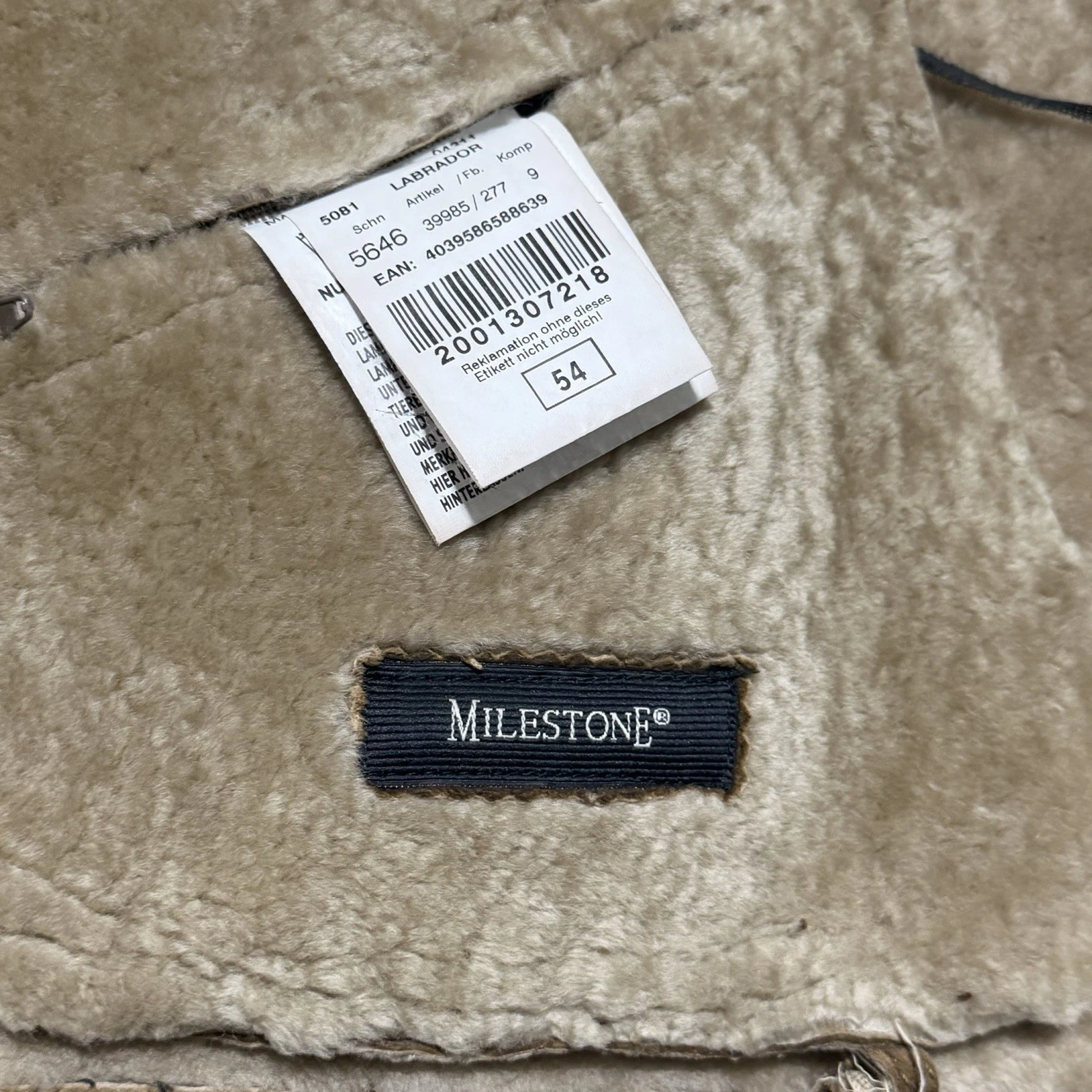 Milestone PremiumLambskin Lammfell Men’s Brown Leather Jacket Lederjacke Size 54 image 7