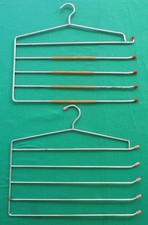 2 Metal Clothes Organizer Hangers 5 Tier Pants Trousers Vintage Space Saver