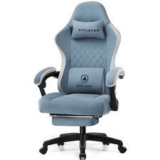 GTPLAYER Gaming Chair with Pocket Spring Cushion, Linkage Armrests  Footrest, E