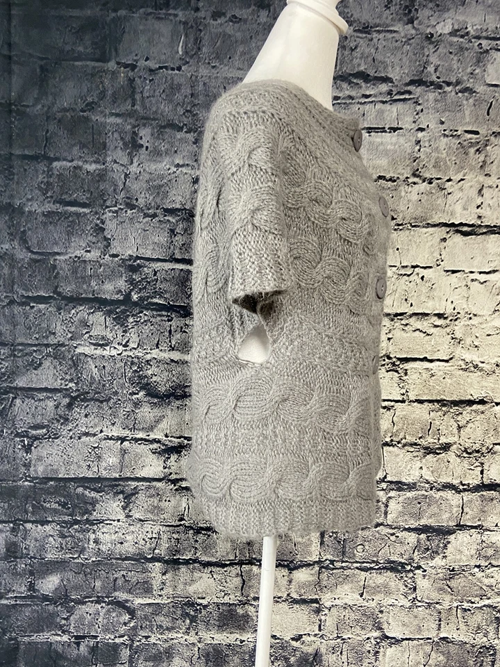 Linea Maglia Sweater Womens Medium Chunky Mohair Blend Button Cardigan Italy - Image 3 of 4