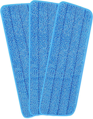 3 mopas reutilizables microfibra 16.5in para pisos secos y humedos color azul