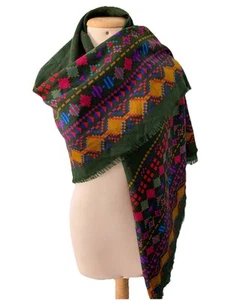 S26# Châle Gucci en laine multicolore 51/52 pouces a trou