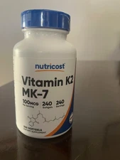 Nutricost Vitamin K2 MK-7 100 mcg, 240 Softgels - Gluten Free and Non-GMO MK7