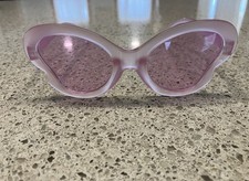 Pink Bold Retro Oval Mod Thick Frame Sunglasses