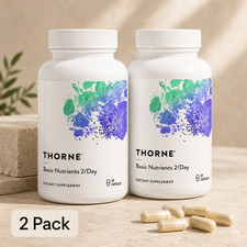 2 Pack THORNE Basic Nutrients 2/Day Multivita...