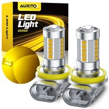 AUXITO 2*H8 LED Headlight Kit High Low Beam 500% Super Bright 3000K amber Bulbs