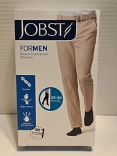 JOBST Men LARGE  Black Medical Compression Stockings Dress Socks 20-30 mm